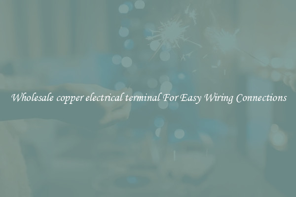 Wholesale copper electrical terminal For Easy Wiring Connections