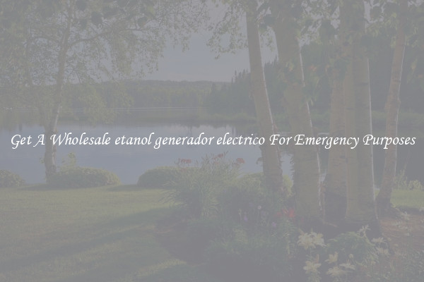 Get A Wholesale etanol generador electrico For Emergency Purposes