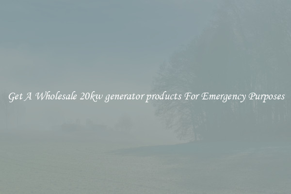 Get A Wholesale 20kw generator products For Emergency Purposes
