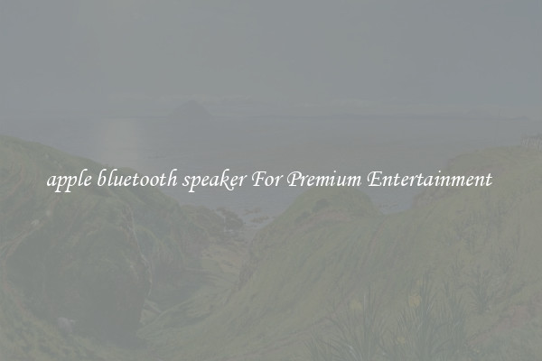 apple bluetooth speaker For Premium Entertainment 