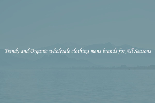 Trendy and Organic wholesale clothing mens brands for All Seasons