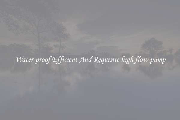 Water-proof Efficient And Requisite high flow pump