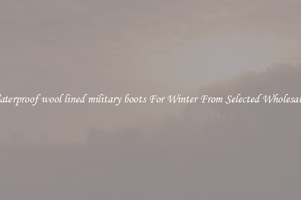 Waterproof wool lined military boots For Winter From Selected Wholesalers